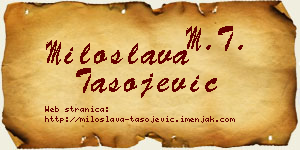 Miloslava Tasojević vizit kartica